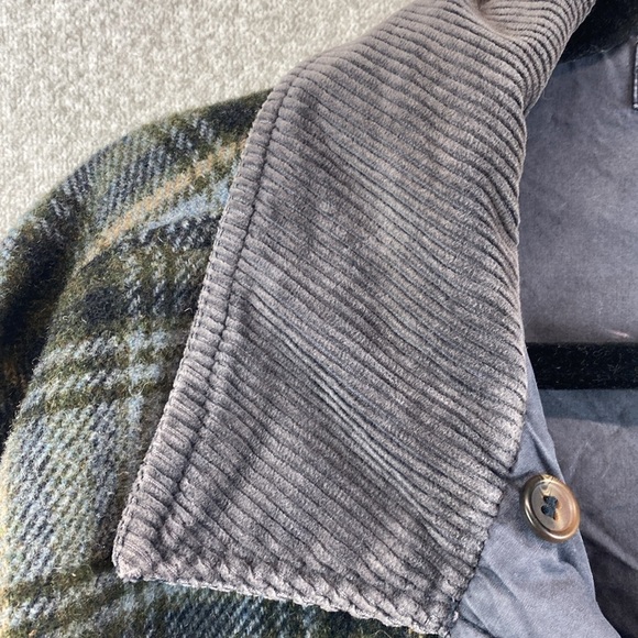 Vtg Pacific Trail reversible chore coat corduroy collar tartan plaid L jacket - Picture 4 of 11